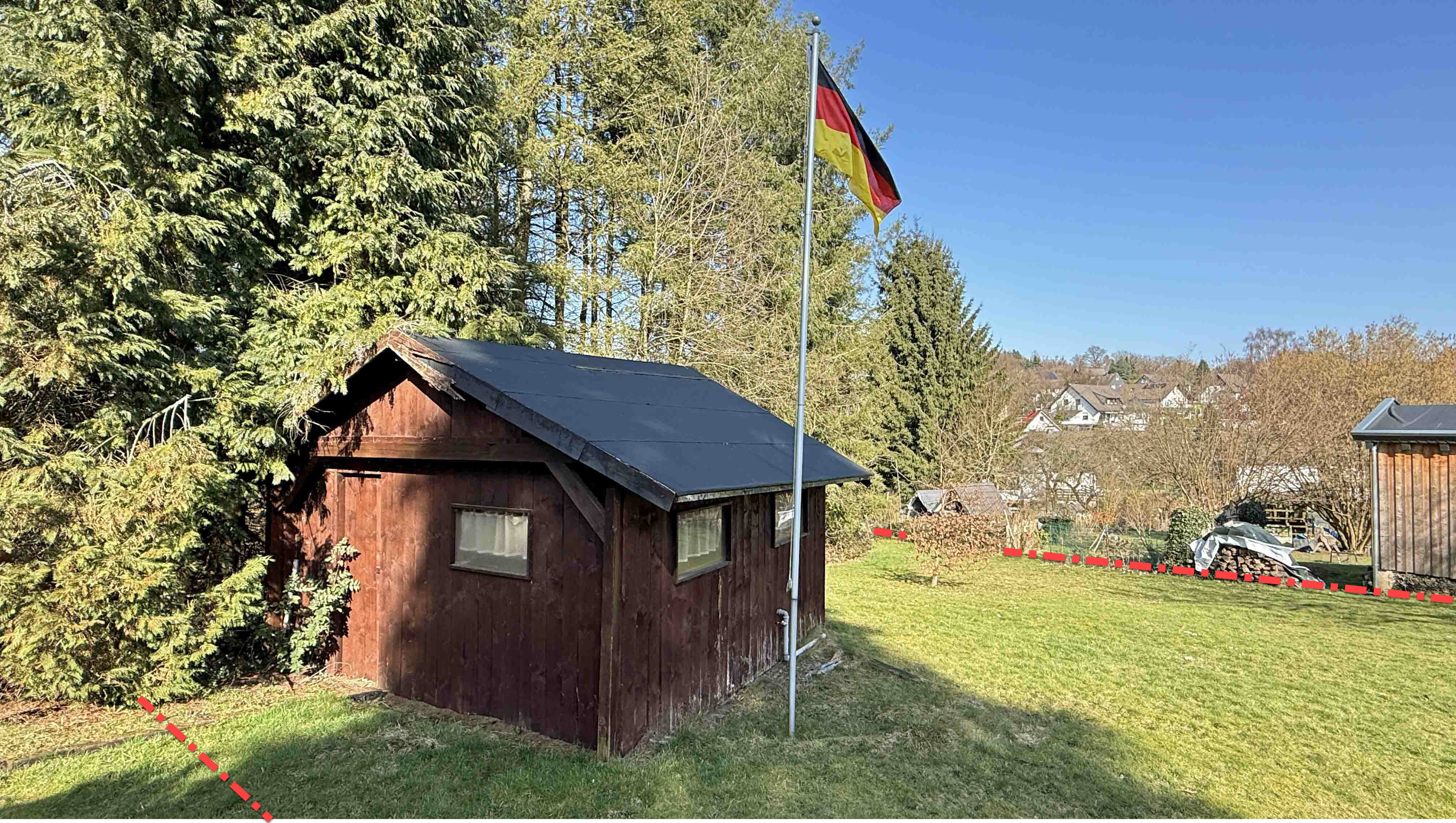 Reichshof-Wildbergerhütte: Auch ohne Keller zu bebauen, ...Gartenhaus (im KP enthalten)